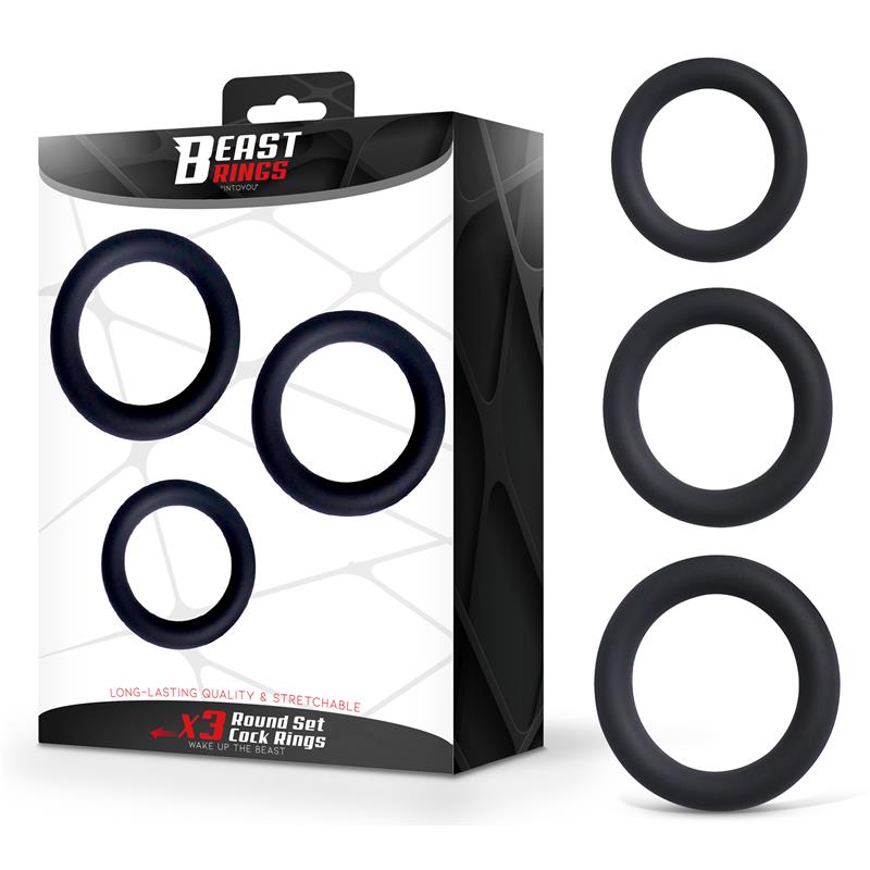 Set of 3 Penis Rings Silicone S M and L