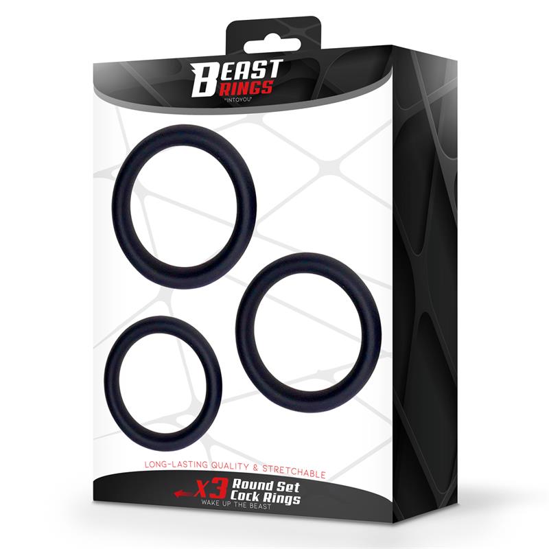 Set of 3 Penis Rings Silicone S M and L