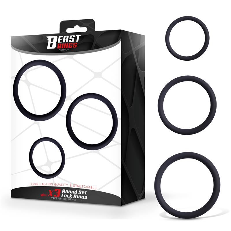 Set of 3 Penis Rings Silicone S M and L