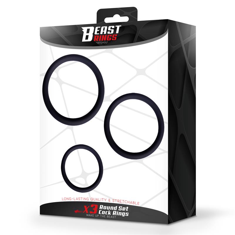 Set of 3 Penis Rings Silicone S M and L