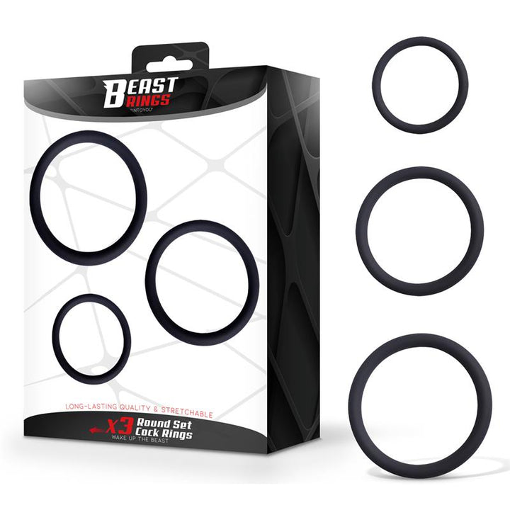 Set of 3 Penis Rings Silicone S M and L