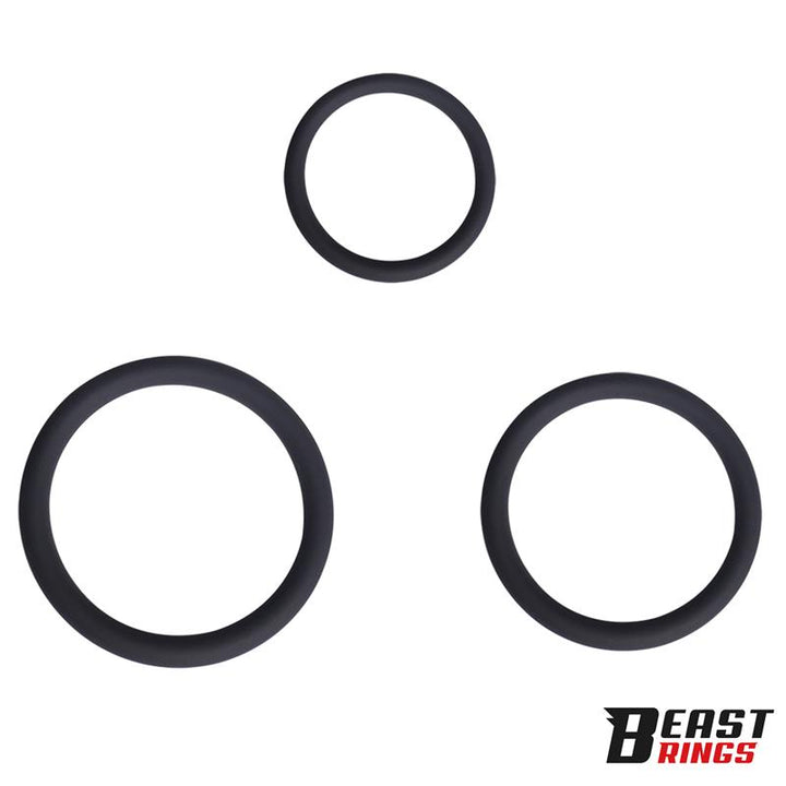 Set of 3 Penis Rings Silicone S M and L