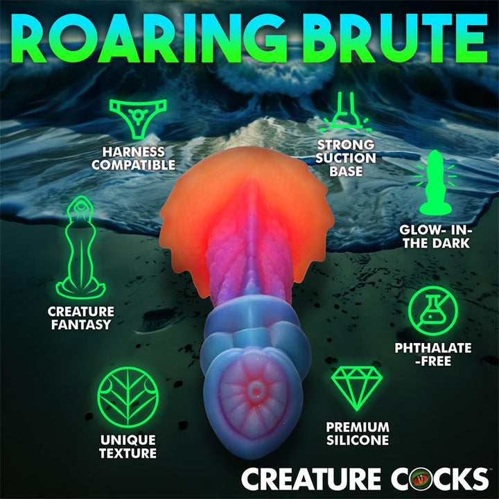 Aqua Cock Glow in the Dark Silicone Dildo