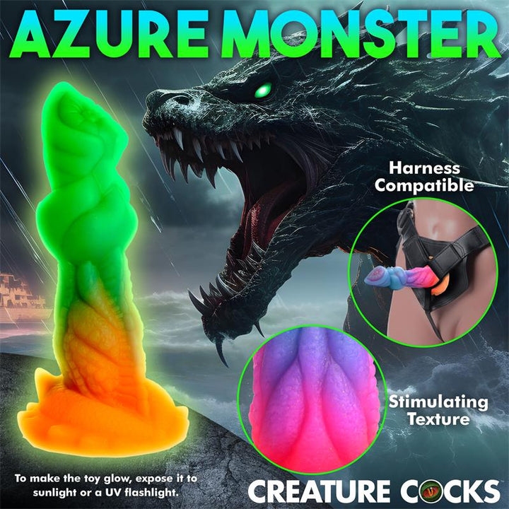Aqua Cock Glow in the Dark Silicone Dildo
