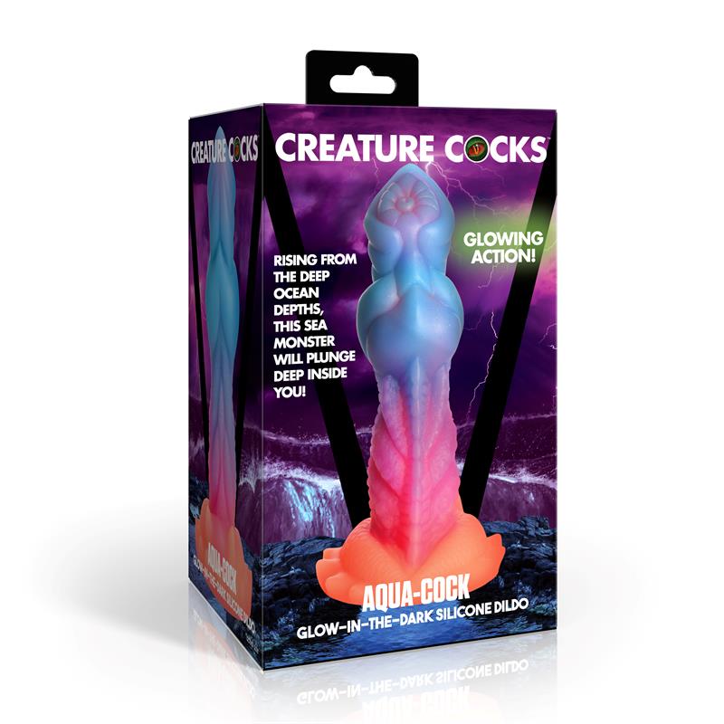 Aqua Cock Glow in the Dark Silicone Dildo