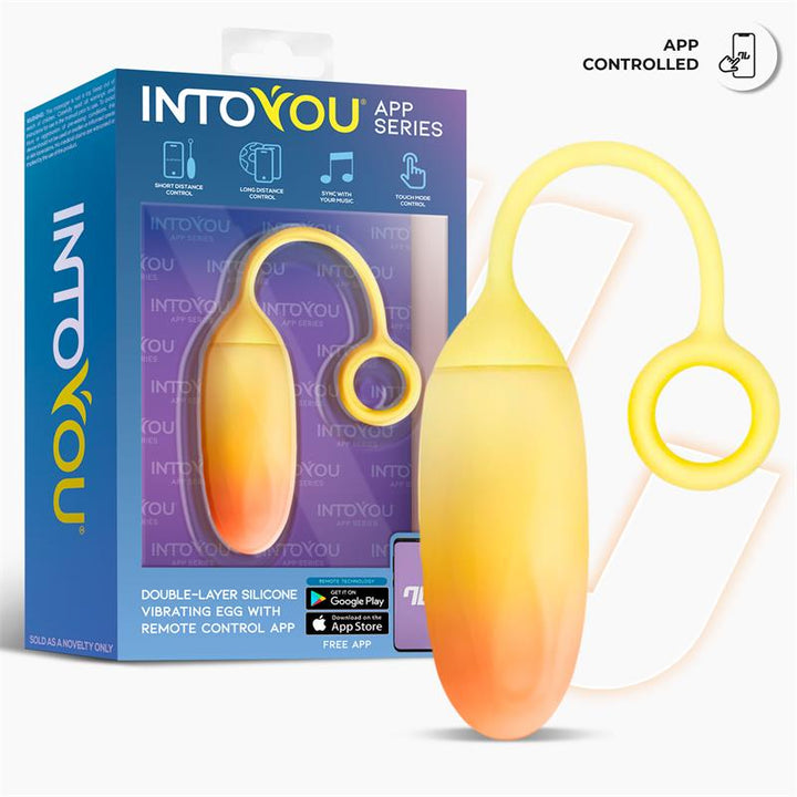 Vibrating Egg Double Layer Silicone with APP Yellow Orange