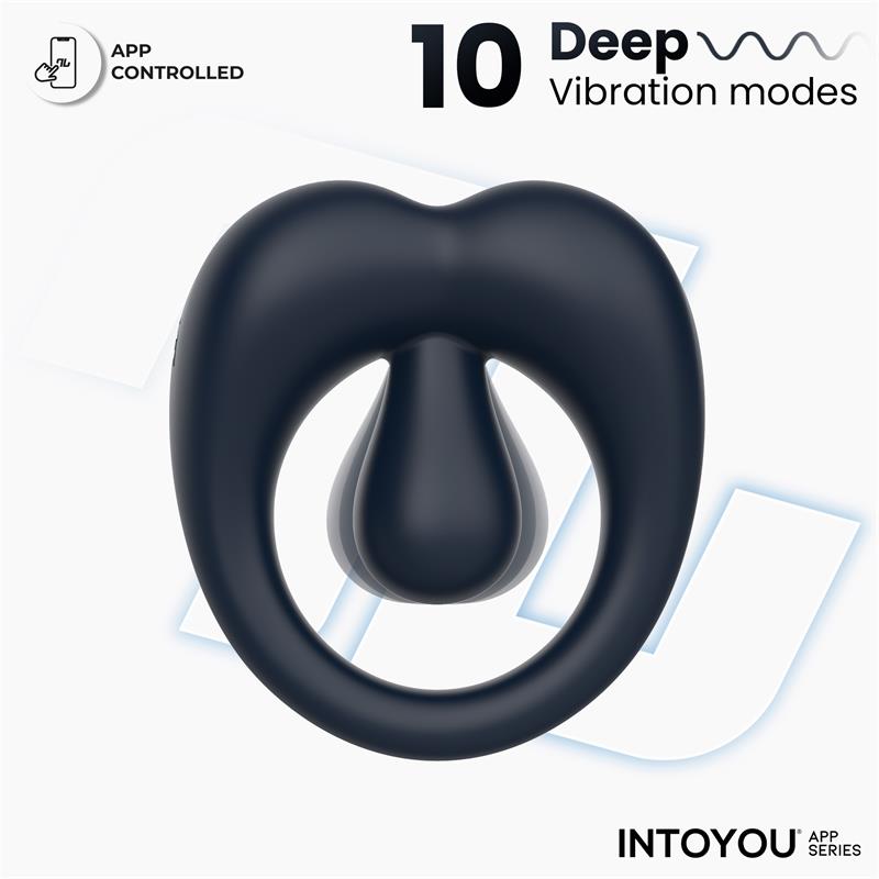 Kenny Penis Ring with Clitoris Stimulator and APP Night Blue