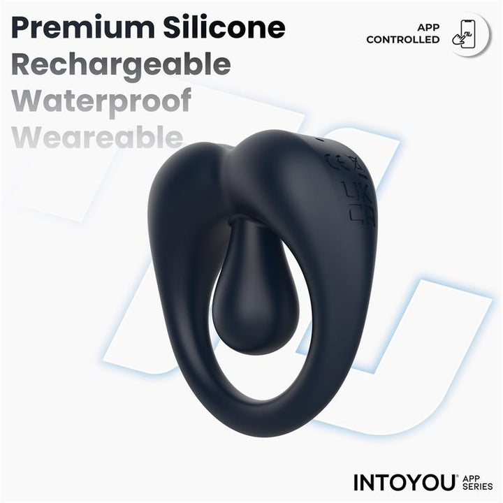 Kenny Penis Ring with Clitoris Stimulator and APP Night Blue