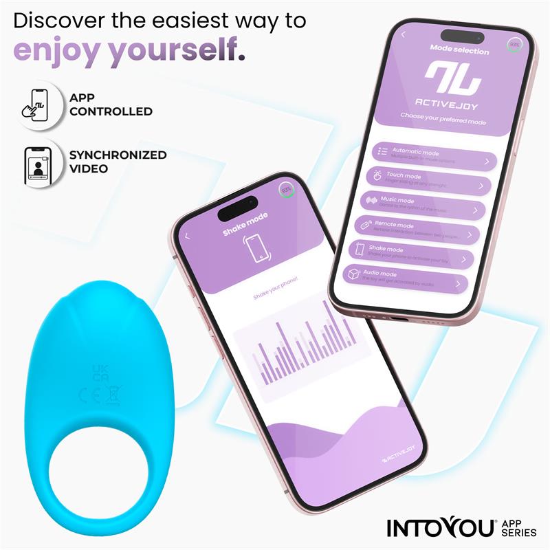 Ringo Vibrating Ring with App Unibody Blue