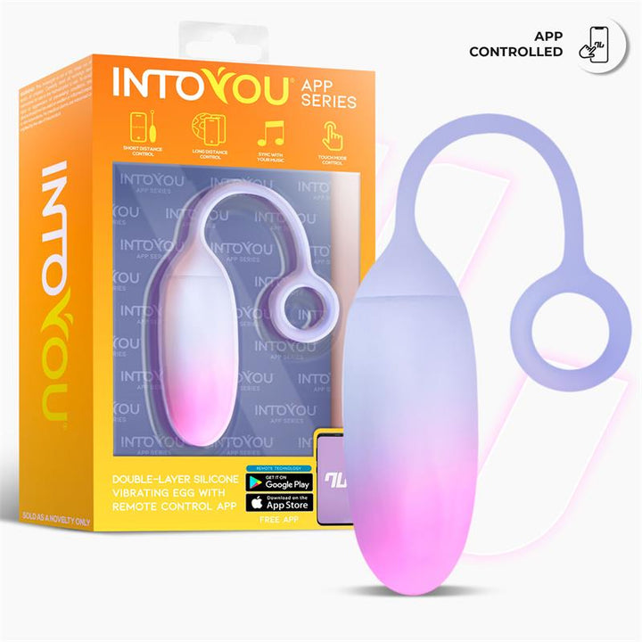 Vibrating Egg Double Layer Silicone with APP Pink Blue