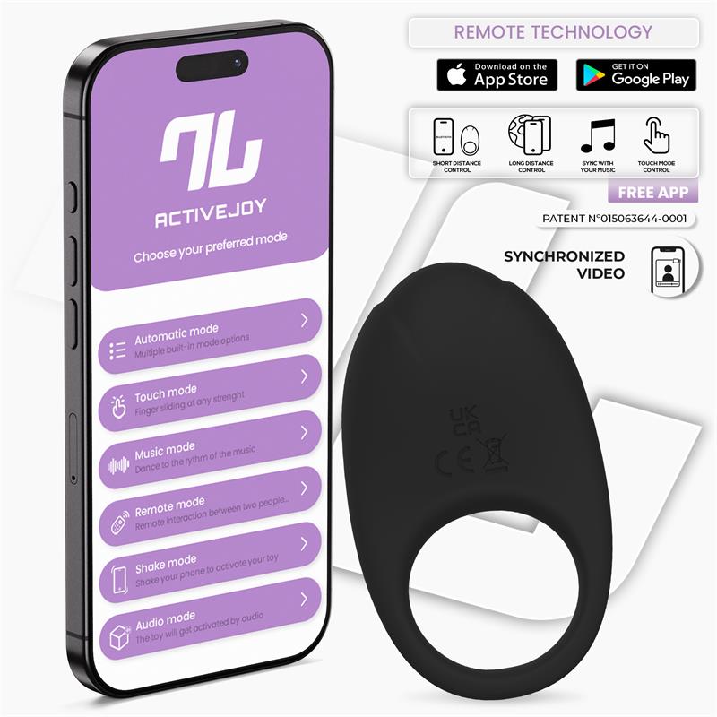 Ringo Vibrating Ring with App Unibody Black