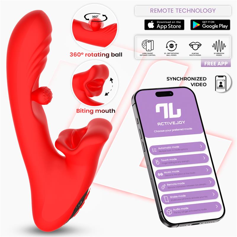 Franky Biting and Rotating Ball Vibrator with App