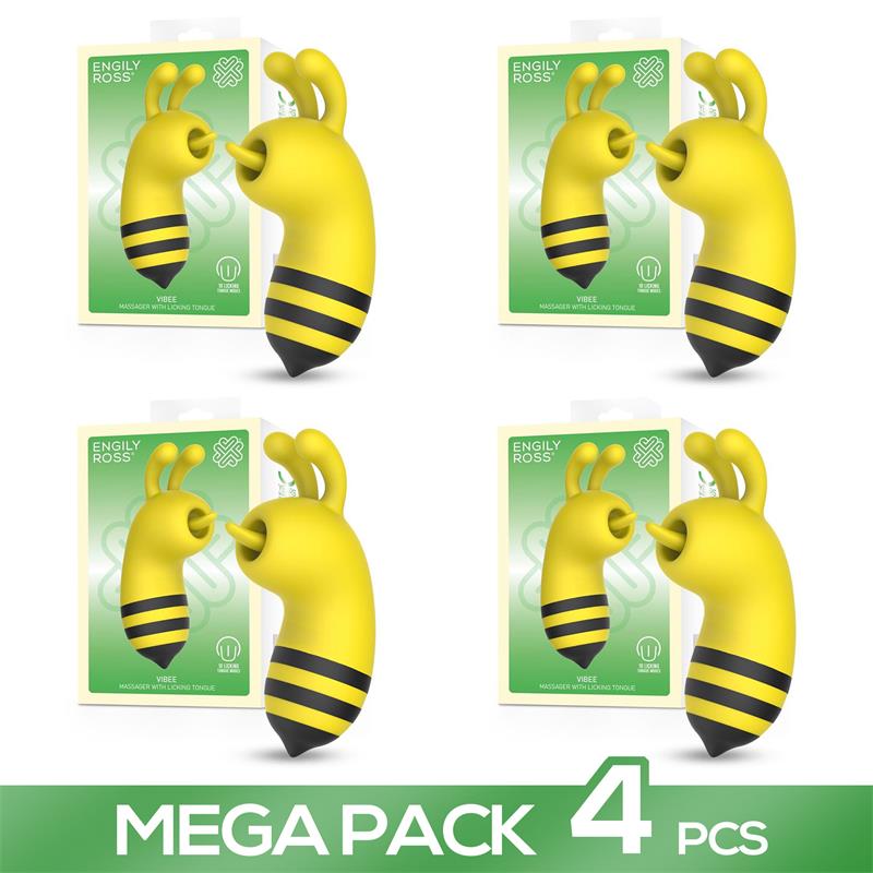 Pack of 4 Vibee Massager with Licking Tongue