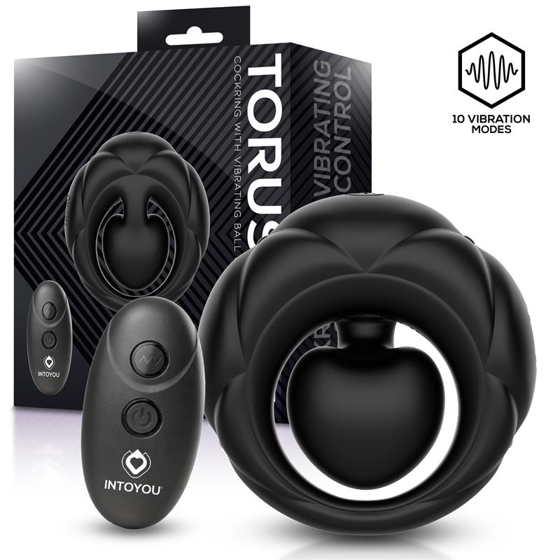 Torus Vibrating Ring with Clitoral Ball and Remote Control USB