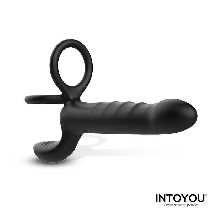 Magnor Dildo with Double Ring and Balls Stimulator