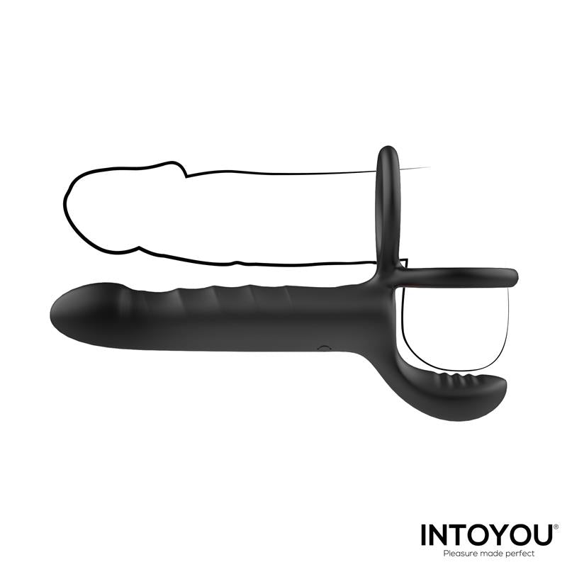 Magnor Dildo with Double Ring and Balls Stimulator