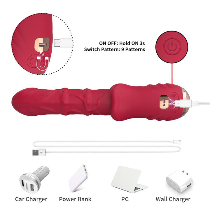 Vibrator with Heating and Vertical Movement