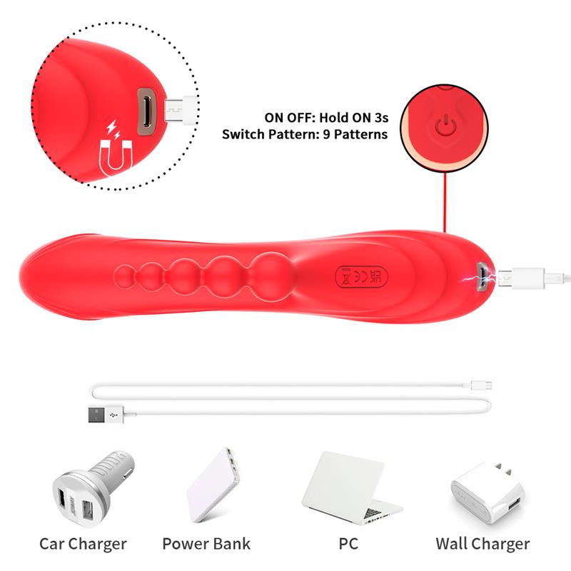 Tickler Rabbit Vibrator with Anal Beads