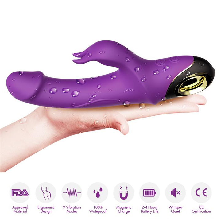 360º Rotation Rabbit Vibrator Purple