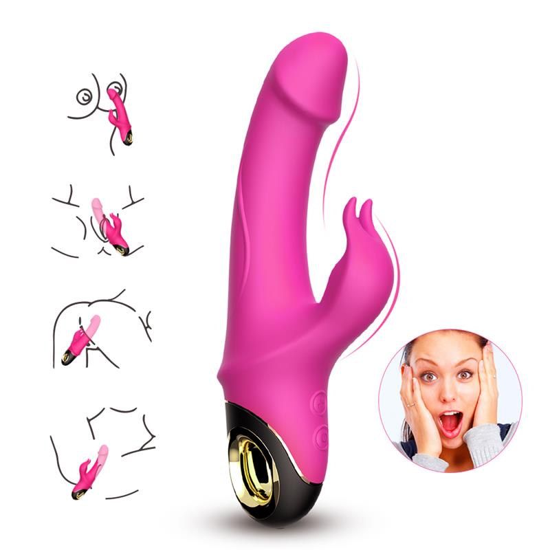 360º Rotation Rabbit vibrator Pink