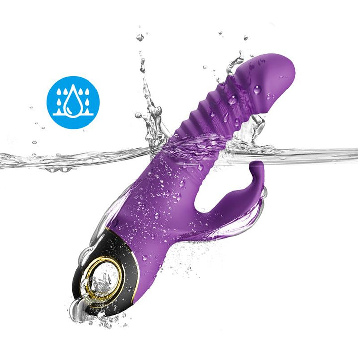 Vibrator with Thrusting and 360º Wiggling Purple