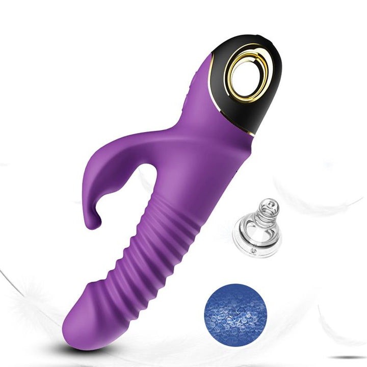 Vibrator with Thrusting and 360º Wiggling Purple