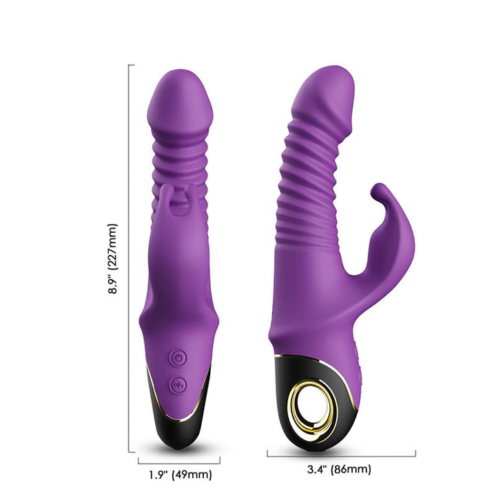 Vibrator with Thrusting and 360º Wiggling Purple