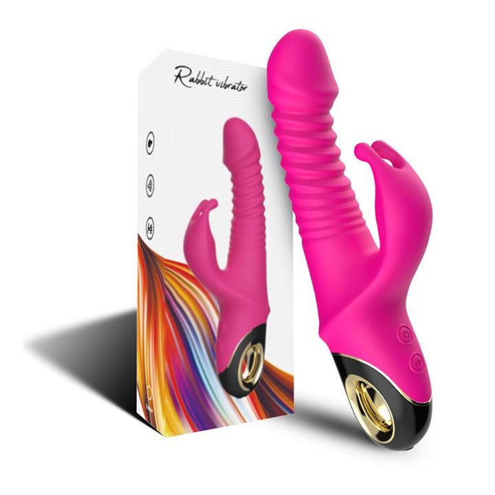 Vibrator with Thrusting and 360º Wiggling Pink