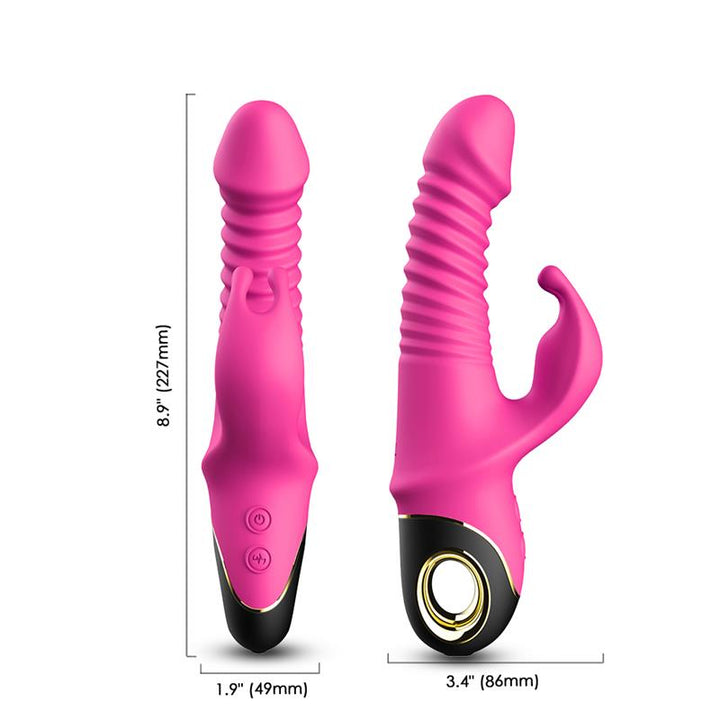 Vibrator with Thrusting and 360º Wiggling Pink