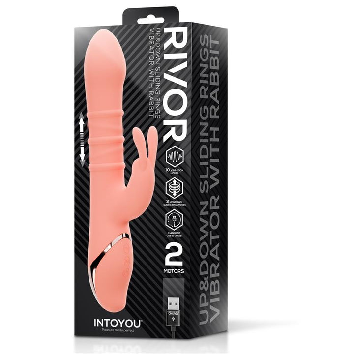Rivor Vibrator with U and Down Sliding Rings
