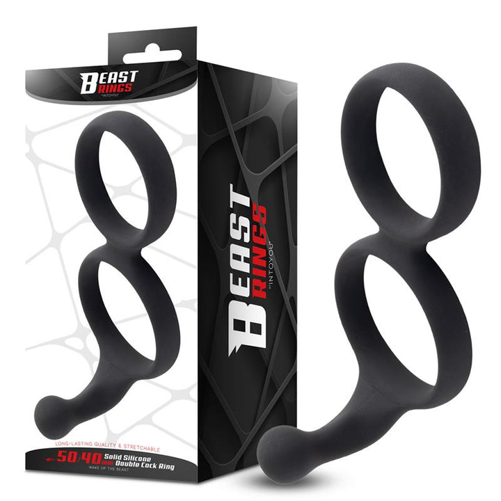 Double Penis Ring Solid Silicone 50 40 mm