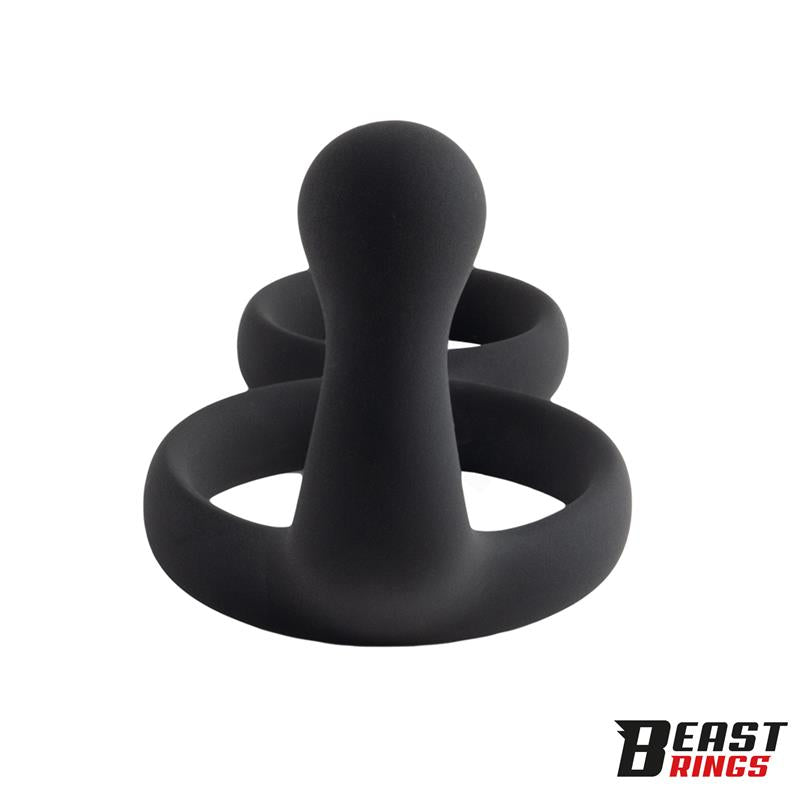 Double Penis Ring Solid Silicone 50 40 mm