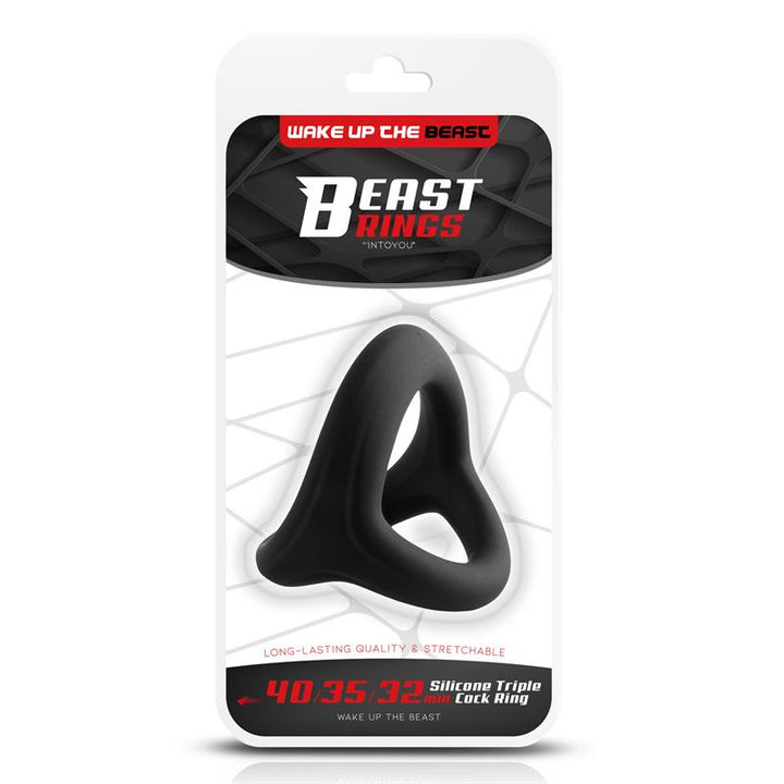 Triple Cock Ring Solid Silicone 40 35 32 mm Size S