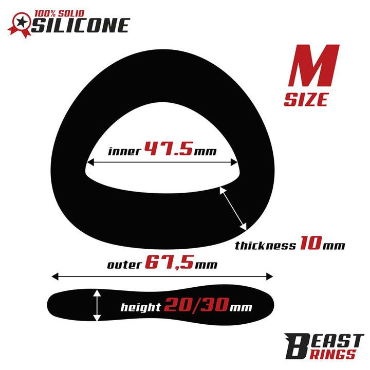 Penis Ring Solid Silicone 475 mm Size M