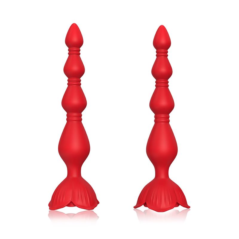 Vibrating Anal Beads with Rose Base