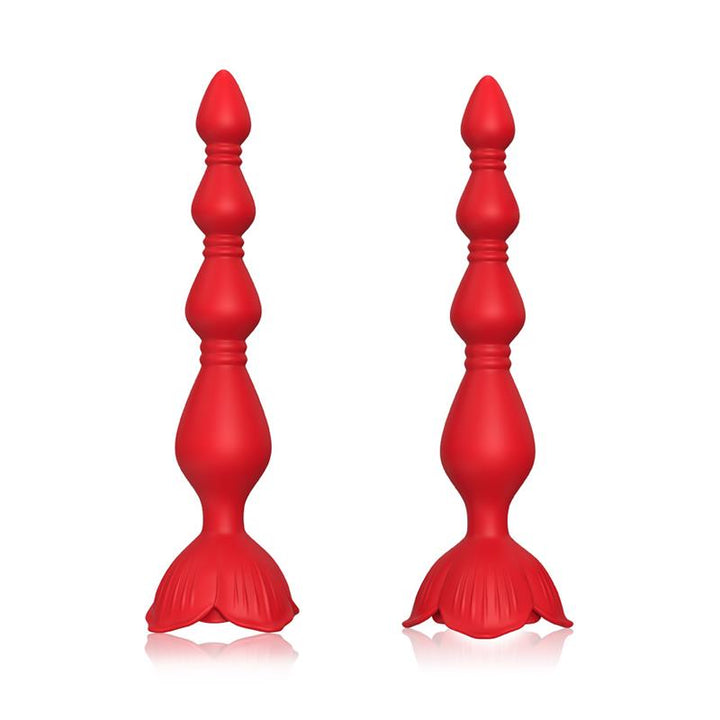 Vibrating Anal Beads with Rose Base