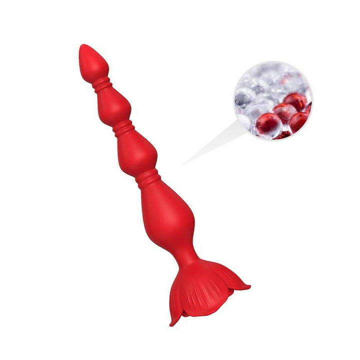 Vibrating Anal Beads with Rose Base