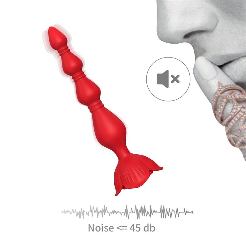 Vibrating Anal Beads with Rose Base