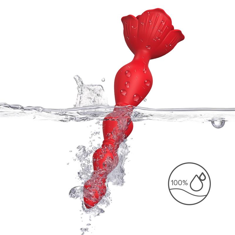 Vibrating Anal Beads with Rose Base