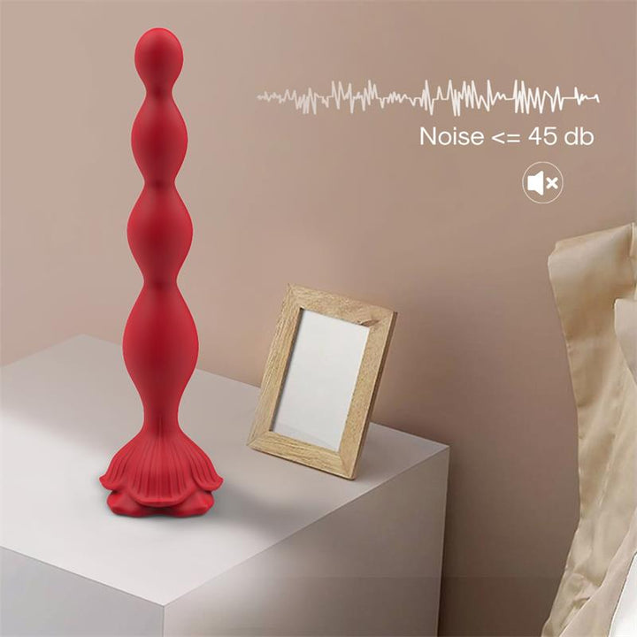 Vibrating Anal Beads with Rose Base