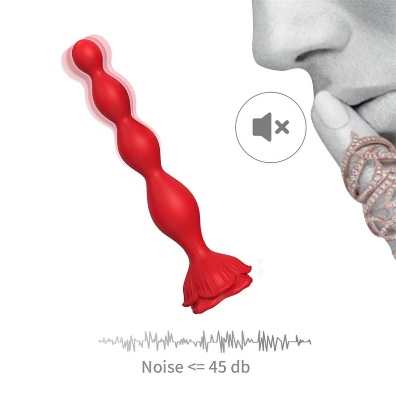 Vibrating Anal Beads with Rose Base