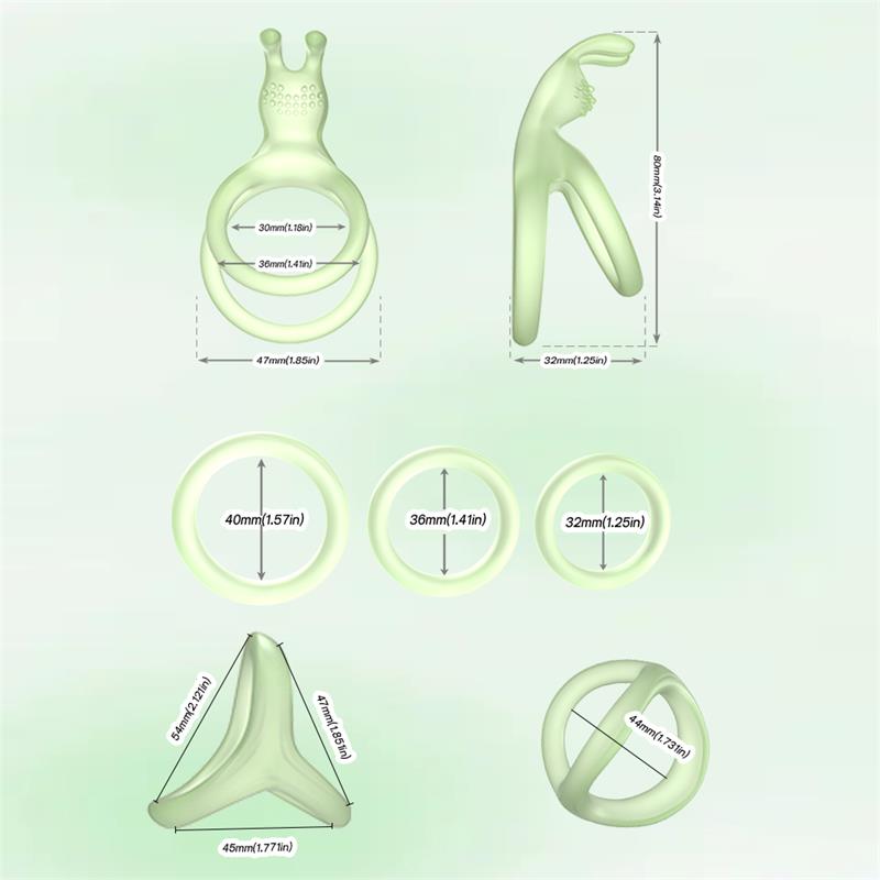 Set of Penis Ring Glow in the dark