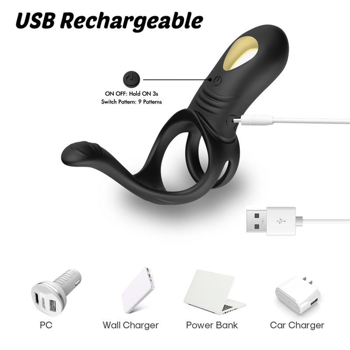 Vibrating Penis Ring with Perianal Stimulation