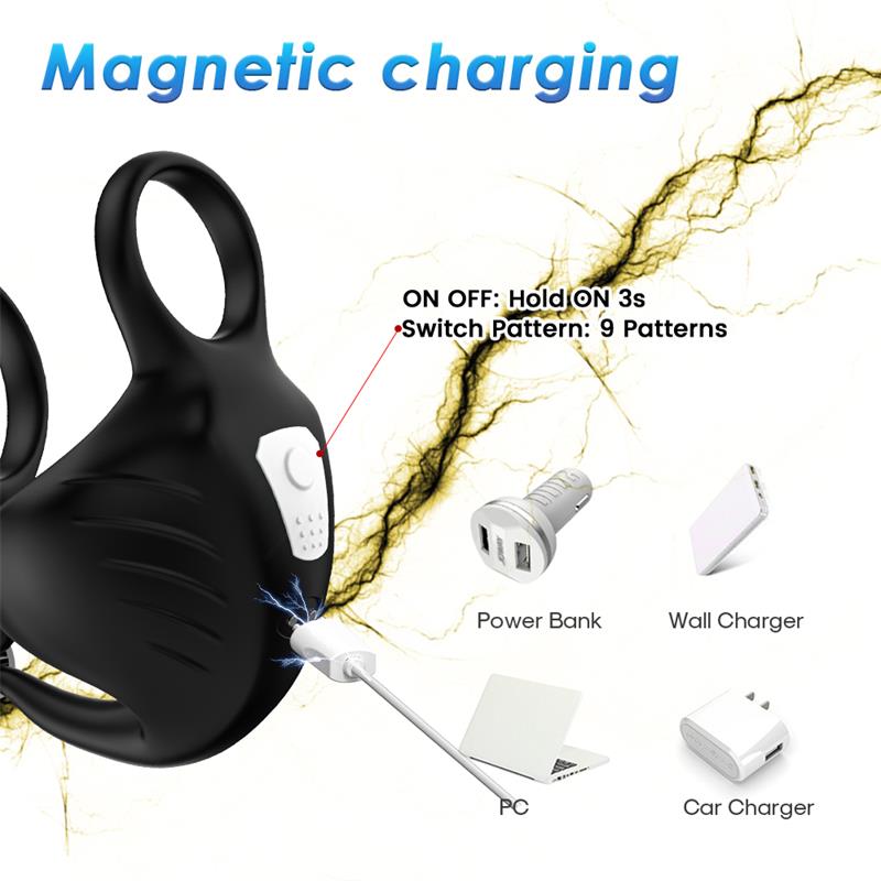 Vibrating Penis and Testicles Ring Adjustable