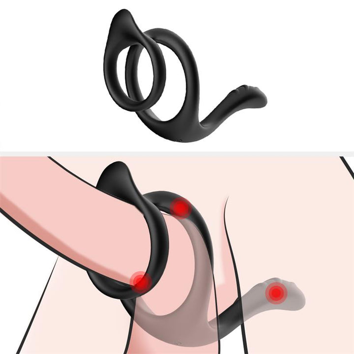 Penis ring with perianal stimulation