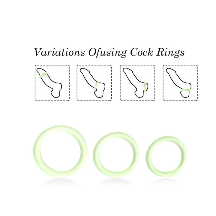 Set of 3 rings Glow in the Dark