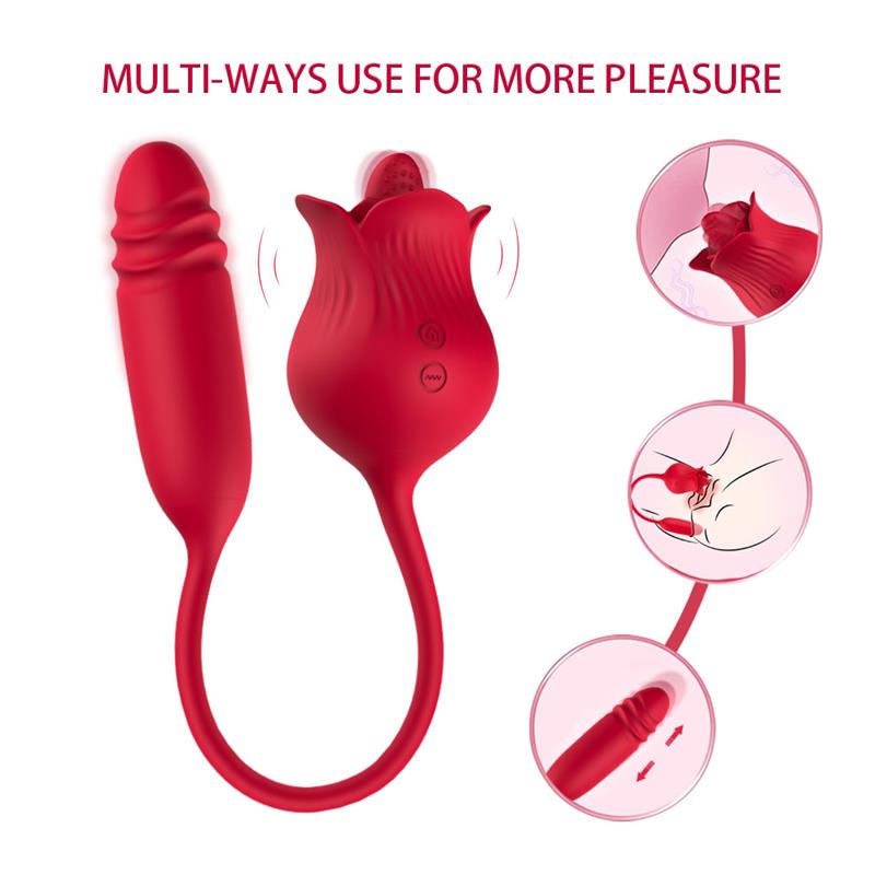 Vibrating Rose with Thrusting and Licking USB