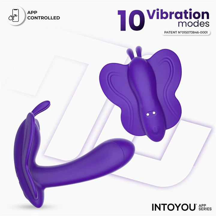 Wingy Butterfly Vibrator with App Dark Purple