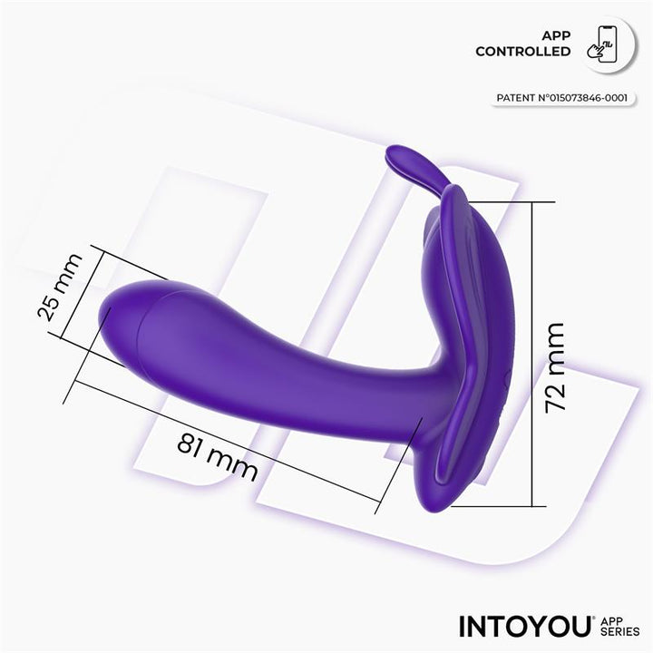 Wingy Butterfly Vibrator with App Dark Purple