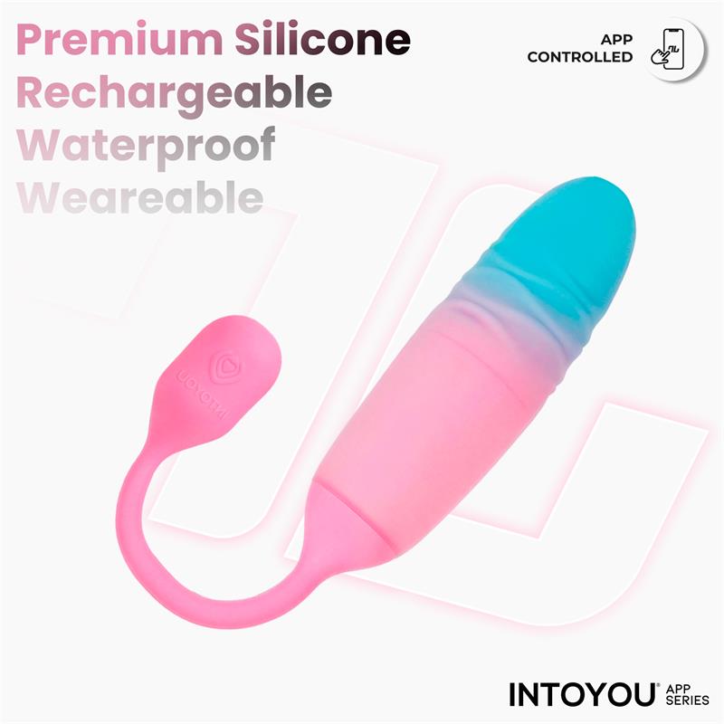 NexEgg Motion Vibrating Egg with Thrusting App Pink Turquoise
